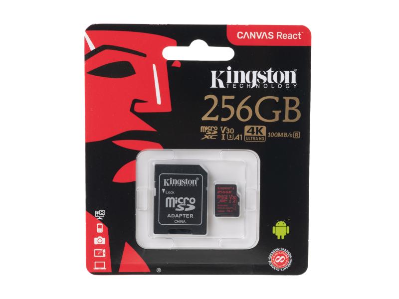 Kingston microSDXC-Karte Canvas React UHS-I U3 256 GB